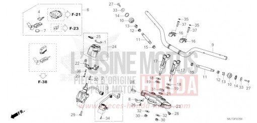 TUYAU DE GUIDON/PONT SUPERIEUR/PORTE-CLE CB1000GTT de 2026